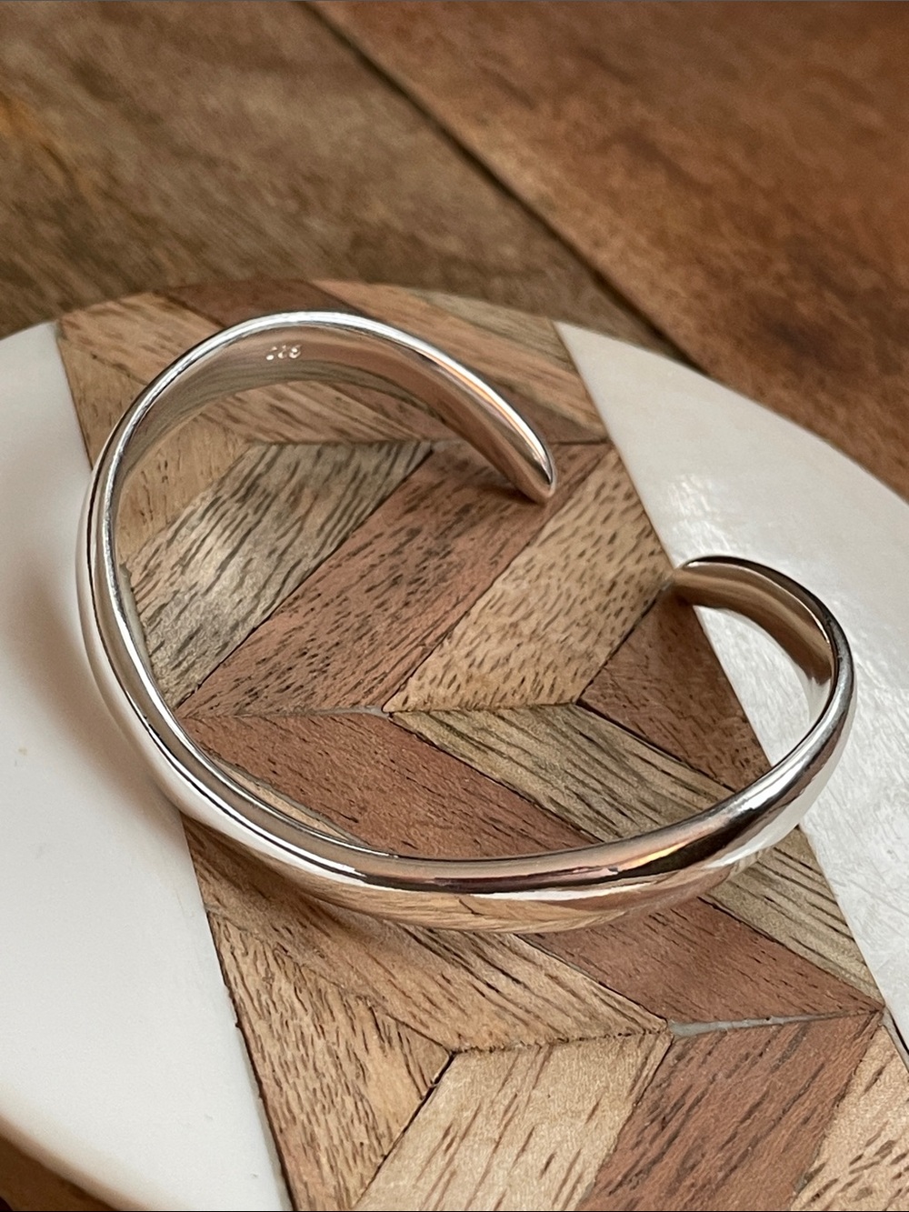 Polished Sterling Silver Open Cuff Bracelet
